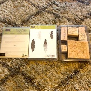 Stampin up-feathers and thankful